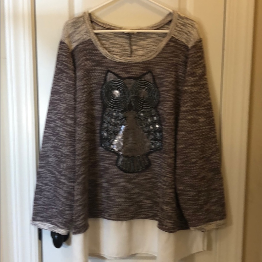 Owl shirt long sleeves plus 22/24